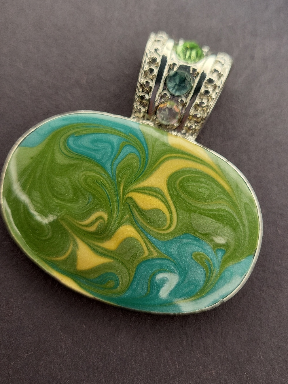 Elegant Green and Blue Swirl Pendant